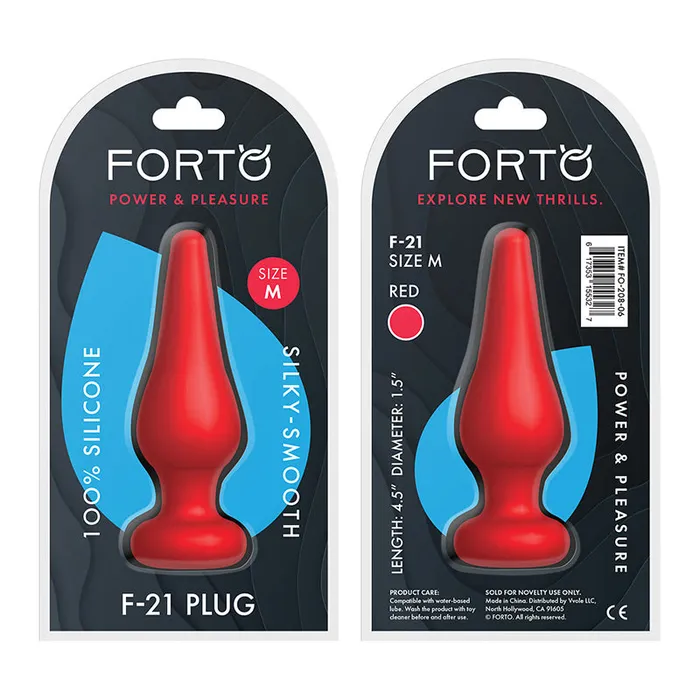 Forto F21 Tear Drop Silicone Anal Plug Medium Red Vvole Male Sex Toys