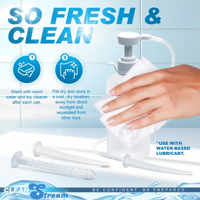Male Sex Toys Cleanstream XL Enema Bottle with 3 Attachments