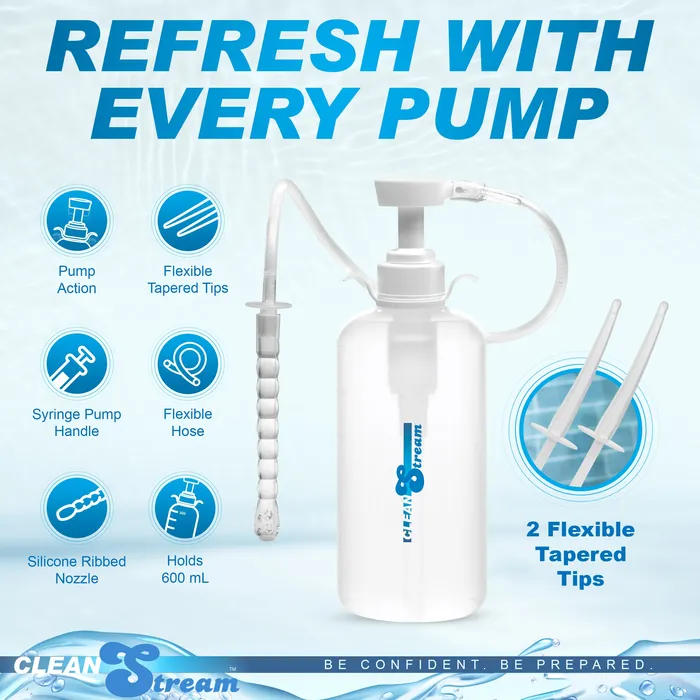 Male Sex Toys Cleanstream XL Enema Bottle with 3 Attachments