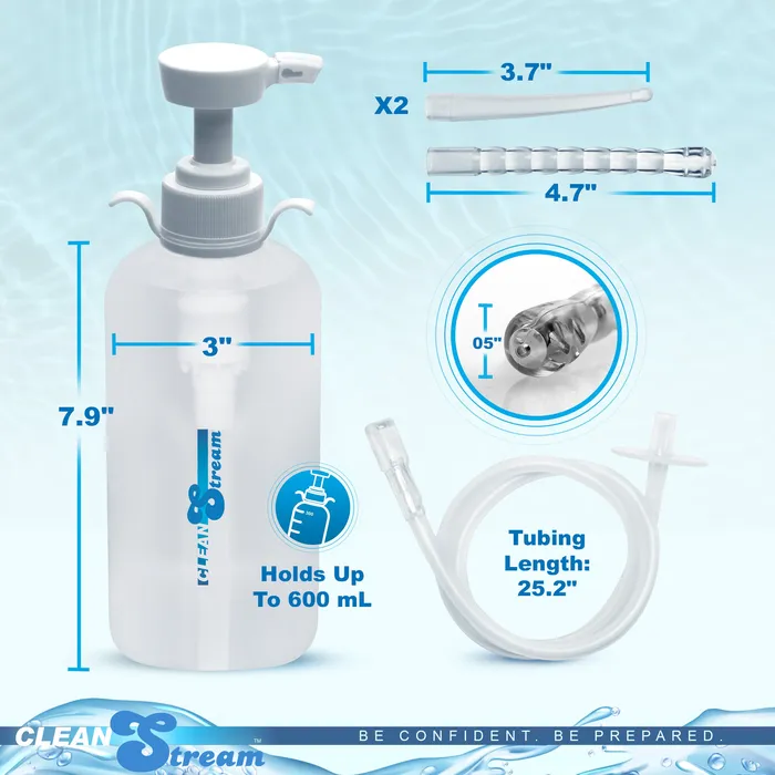 Male Sex Toys Cleanstream XL Enema Bottle with 3 Attachments