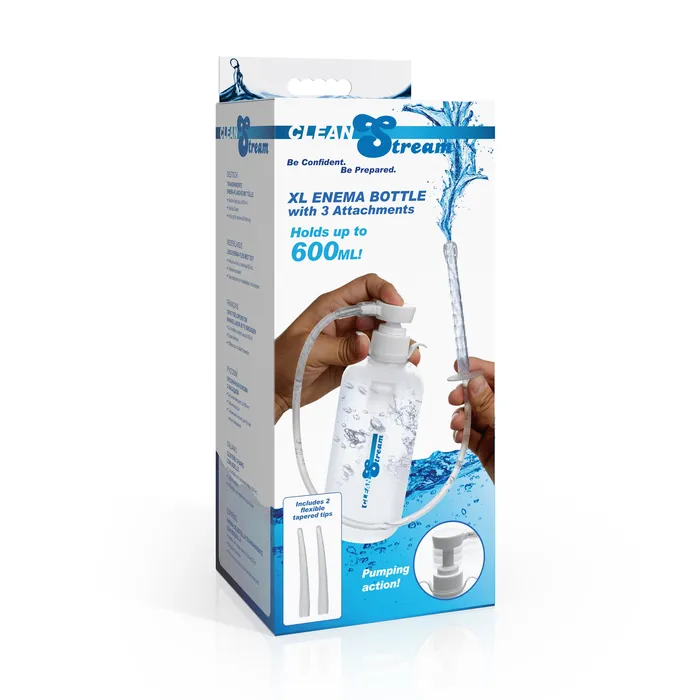 Male Sex Toys Cleanstream XL Enema Bottle with 3 Attachments