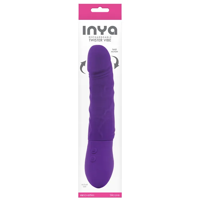 New Sensations Novelties Inc INYA Twister Rechargeable Rotating Vibrator Purple Vibrators New Sensations Novelties Inc INYA Twister Rechargeable Rotating Vibrator Purple Vibrators
