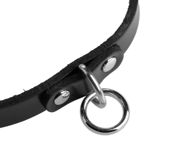 Strict Leather Unisex Leather Choker with ORing ML Male Sex Toys
