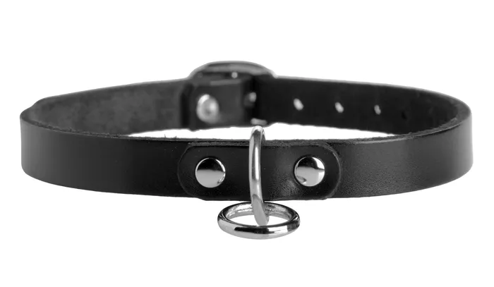Strict Leather Unisex Leather Choker with ORing ML Male Sex Toys
