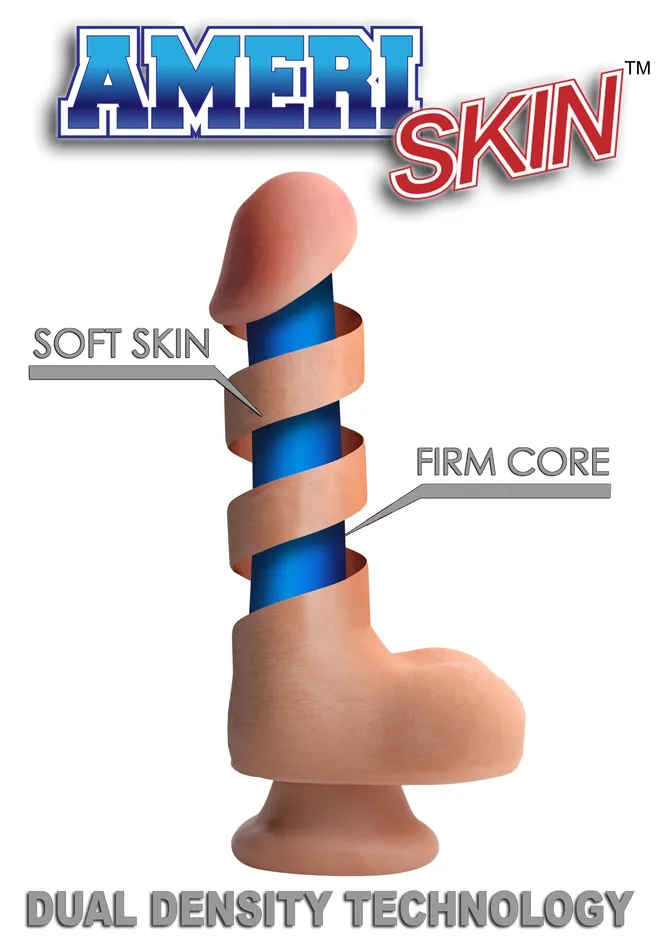 USA Cocks Dildos 7 Inch Ultra Real Dual Layer Suction Cup Dildo Medium Skin Tone