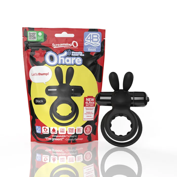 Vibrators Screaming O Screaming O 4B Ohare Vibrating Rabbit Double Cockring Black Vibrators Screaming O Screaming O 4B Ohare Vibrating Rabbit Double Cockring Black