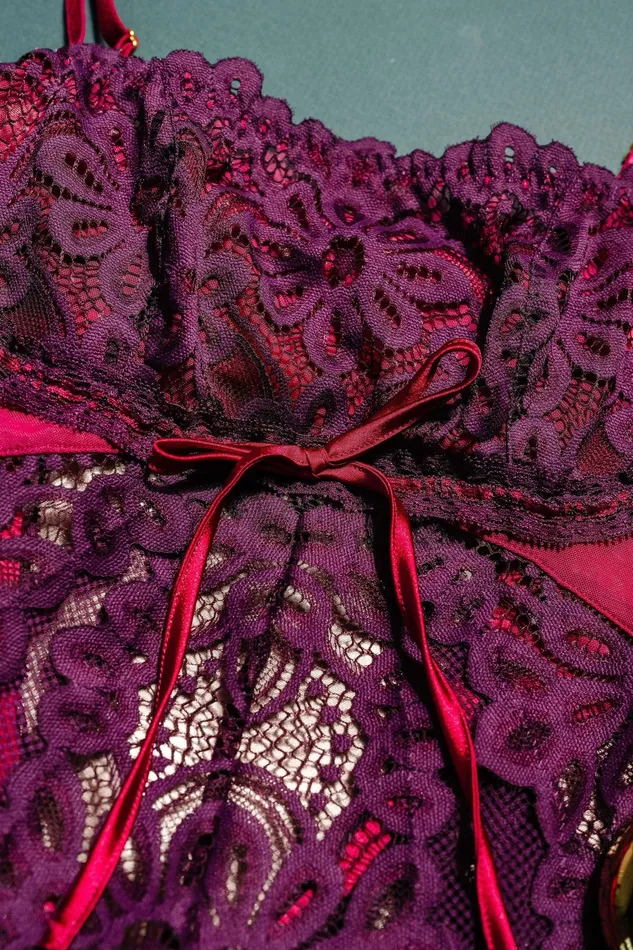 Couples Mentionables Slotted Lace Crotchless Scoop Neck Teddy Sapphire Couples Mentionables Slotted Lace Crotchless Scoop Neck Teddy Sapphire