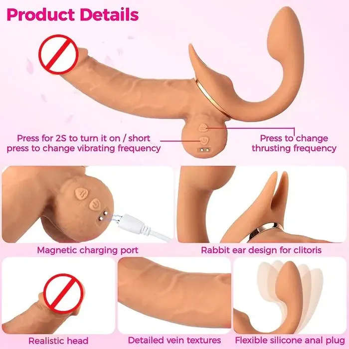 Female Sex Toys Inyarose Dual Head Retractable Vibrating Dildo