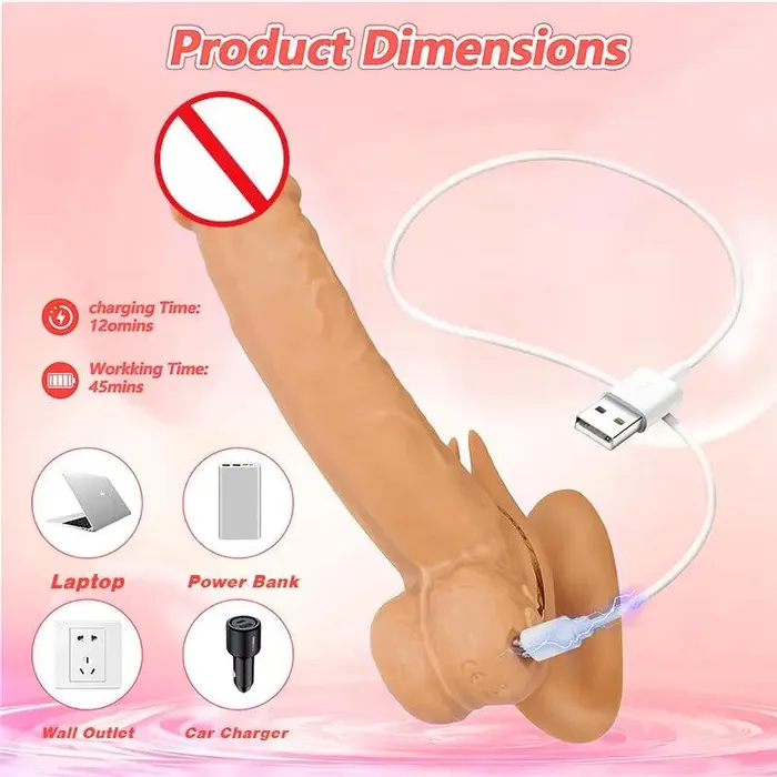 Female Sex Toys Inyarose Dual Head Retractable Vibrating Dildo