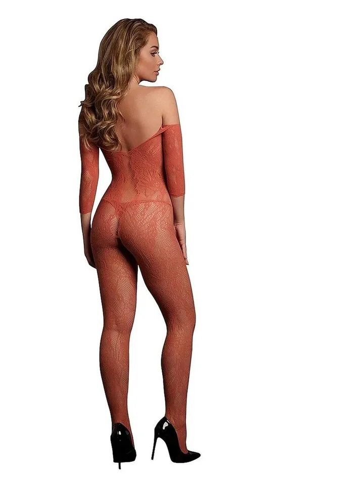 Le Desir Bodystockings Playsuits Le Desir Lace Long Sleeved Bodystocking One Size Sunset Glow Le Desir Bodystockings Playsuits Le Desir Lace Long Sleeved Bodystocking One Size Sunset Glow