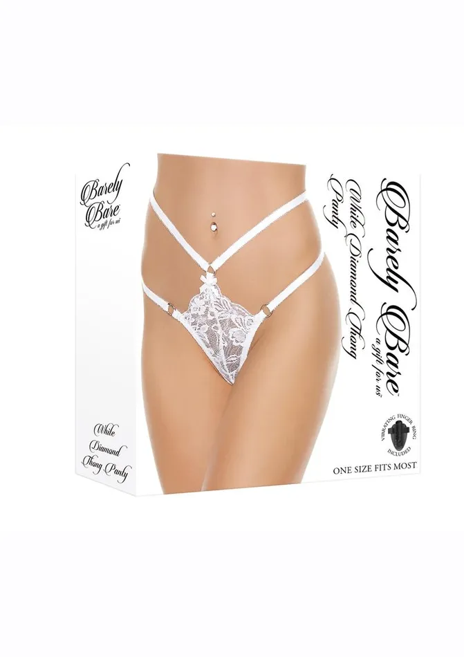 Barely Bare Barely Bare White Diamond Thong Panty Female Sex Toys
