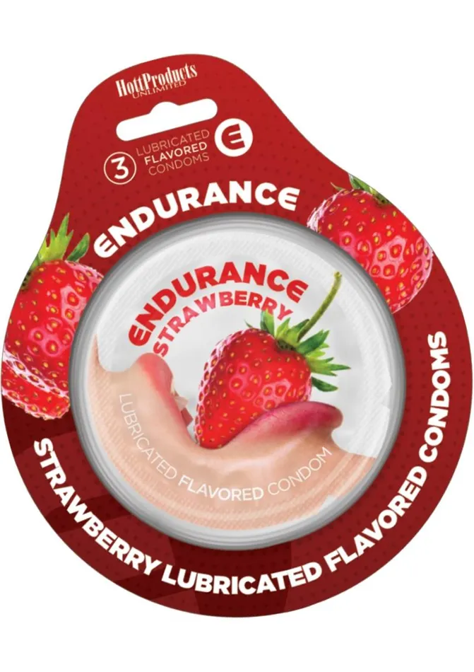 Lubricated Flavored Endurance Condoms 3 Per Pack Strawberry Endurance Condom Enhancers Lubricated Flavored Endurance Condoms 3 Per Pack Strawberry Endurance Condom Enhancers