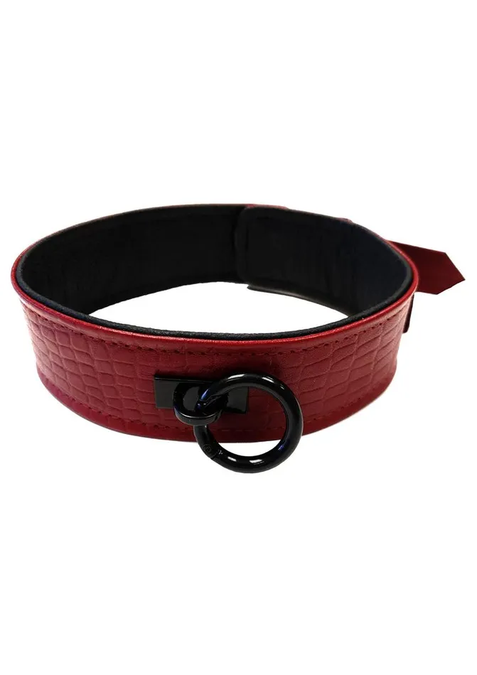 Male Sex Toys Rouge Anaconda Leather Adjustable Collar 1 Ring Rouge