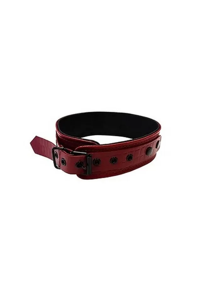 Male Sex Toys Rouge Anaconda Leather Adjustable Collar 1 Ring Rouge