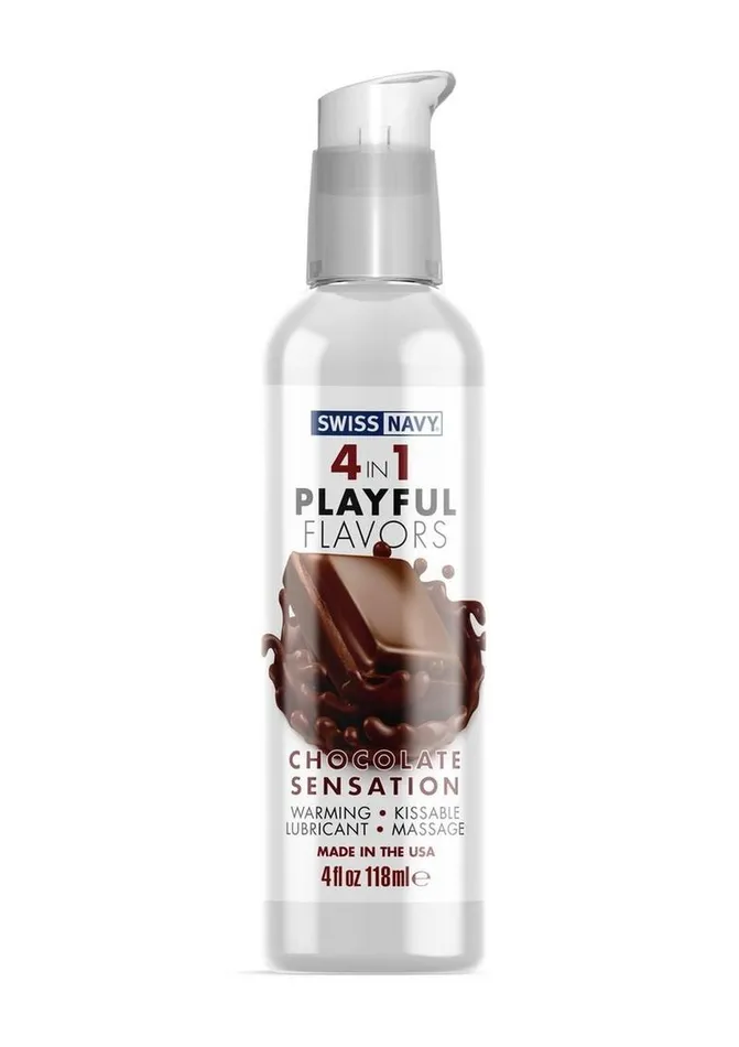 Swiss Navy 4 In 1 Flavored Lubricant 4oz Chocolate Sensation Swiss Navy Lubricants Swiss Navy 4 In 1 Flavored Lubricant 4oz Chocolate Sensation Swiss Navy Lubricants