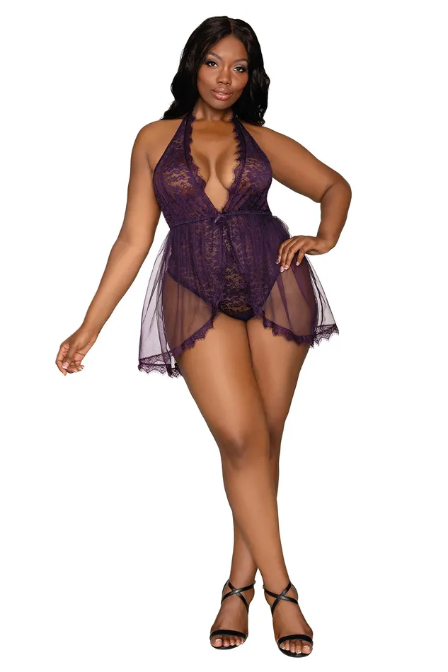 Dreamgirl Teddy Queen Size Eggplant Male Sex Toys