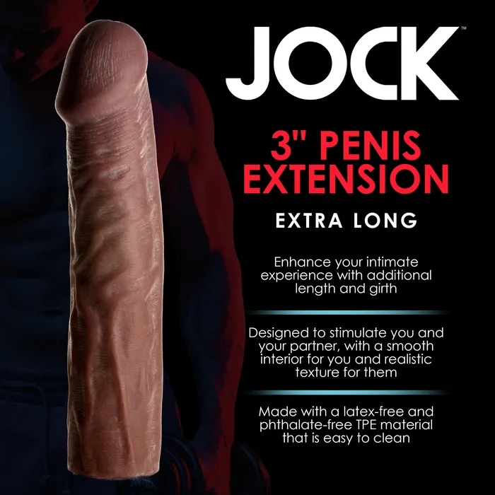 JOCK Extra Long 3 Penis Extension Sleeve Dark Color Jock Male Sex Toys JOCK Extra Long 3 Penis Extension Sleeve Dark Color Jock Male Sex Toys
