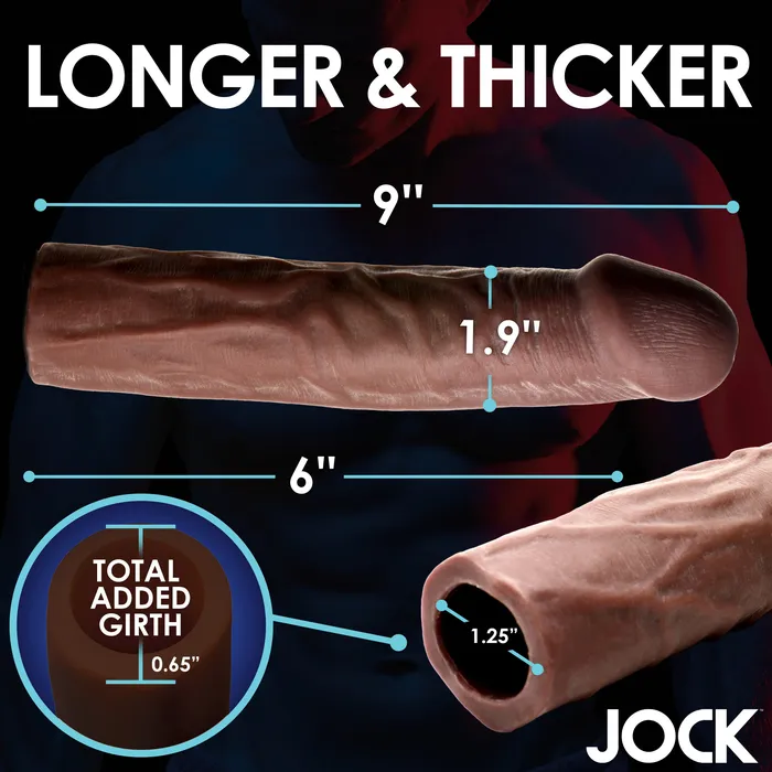 JOCK Extra Long 3 Penis Extension Sleeve Dark Color Jock Male Sex Toys JOCK Extra Long 3 Penis Extension Sleeve Dark Color Jock Male Sex Toys