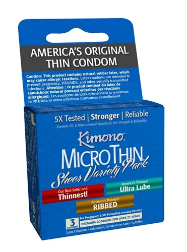 Kimono Microthin Sheer Variety Pack 3 Pack Paradise Marketing Enhancers