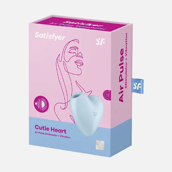 Satisfyer Vibrators Cutie Heart Air Pulse Clitorial Stimulator Blue Satisfyer Vibrators Cutie Heart Air Pulse Clitorial Stimulator Blue