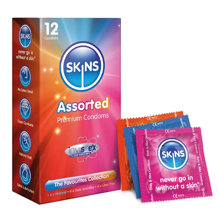 Skins Condoms Assorted 12 Pack Skins Female Sex Toys