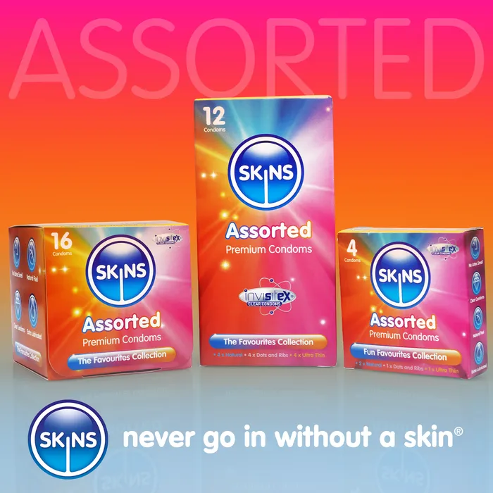 Skins Condoms Assorted 12 Pack Skins Female Sex Toys