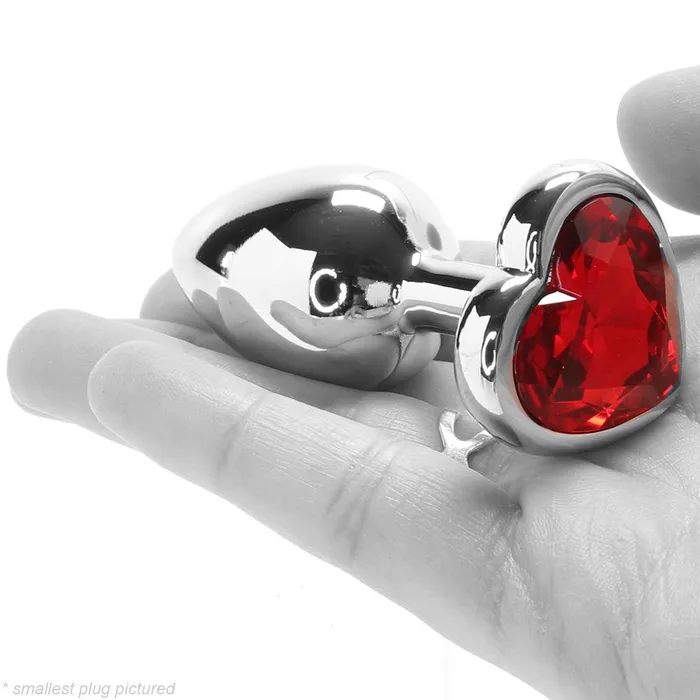 Three Hearts Aluminum Anal Plug Set Pink Cherry Anal