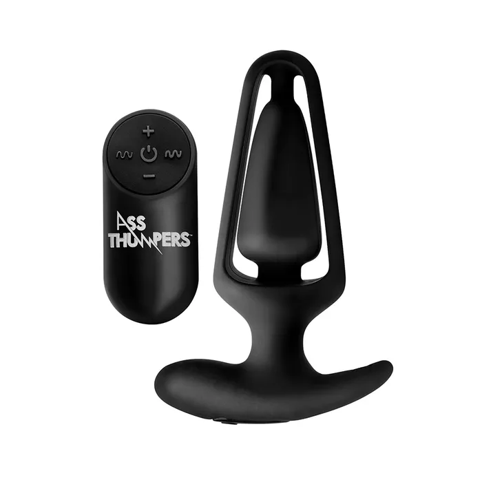 7X Vibrating Hollow Silicone Anal Plug Ass Thumpers Male Sex Toys