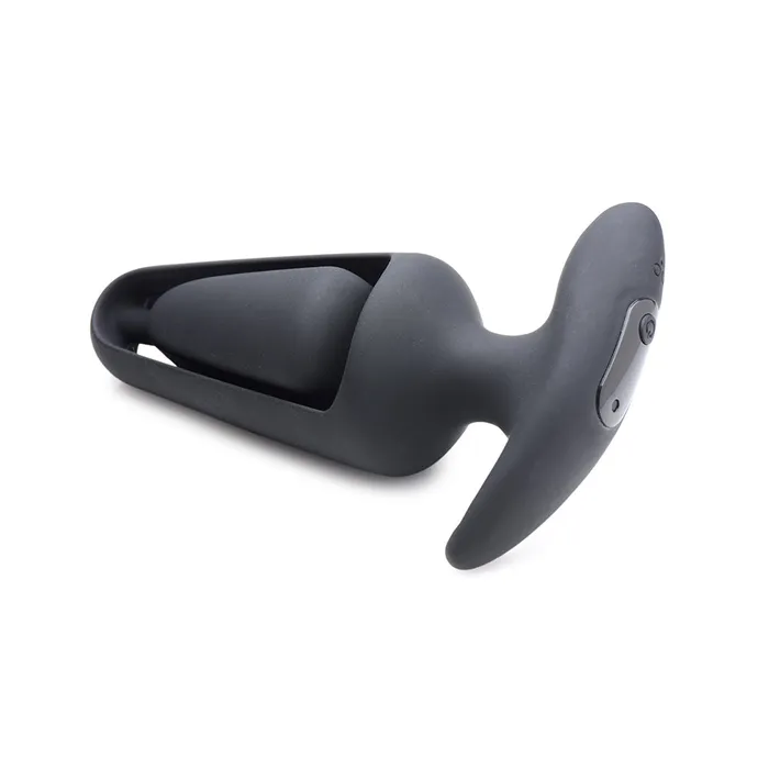 7X Vibrating Hollow Silicone Anal Plug Ass Thumpers Male Sex Toys