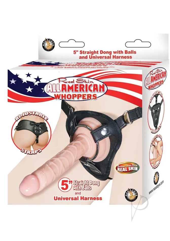 All American Whoppers Realskin Straight Dildo and Universal Harness 5in Vanilla Whoppers Dildos All American Whoppers Realskin Straight Dildo and Universal Harness 5in Vanilla Whoppers Dildos