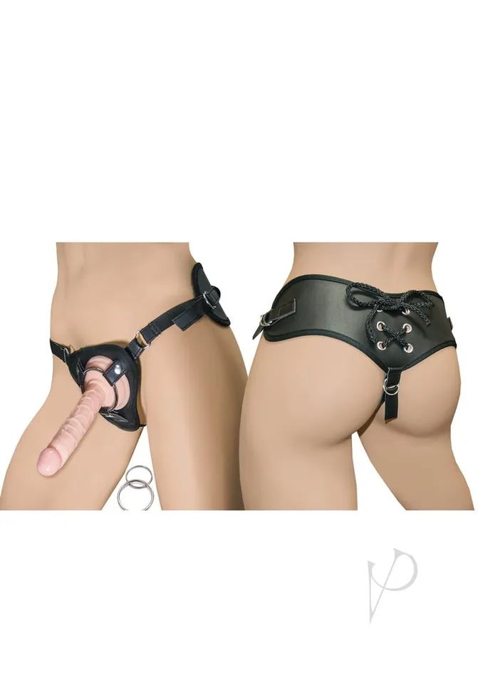 All American Whoppers Realskin Straight Dildo and Universal Harness 5in Vanilla Whoppers Dildos