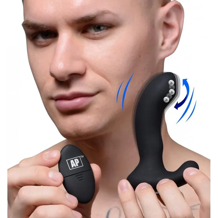 Alpha Pro Male Sex Toys 10X PMassage Silicone Prostate Stimulator with Stroking Bead