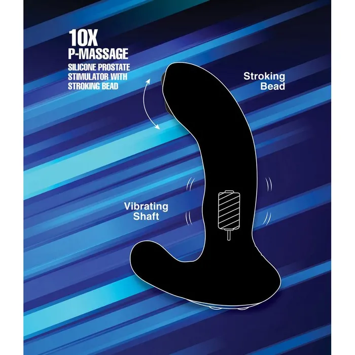 Alpha Pro Male Sex Toys 10X PMassage Silicone Prostate Stimulator with Stroking Bead