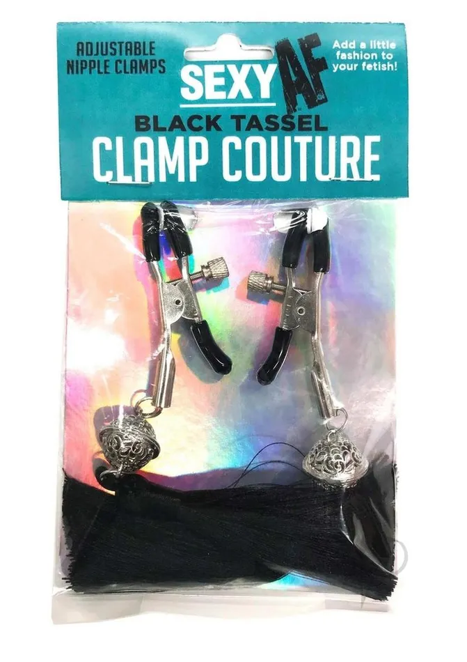 Anal Af Sexy AF Nipple Clamps Tassles Black