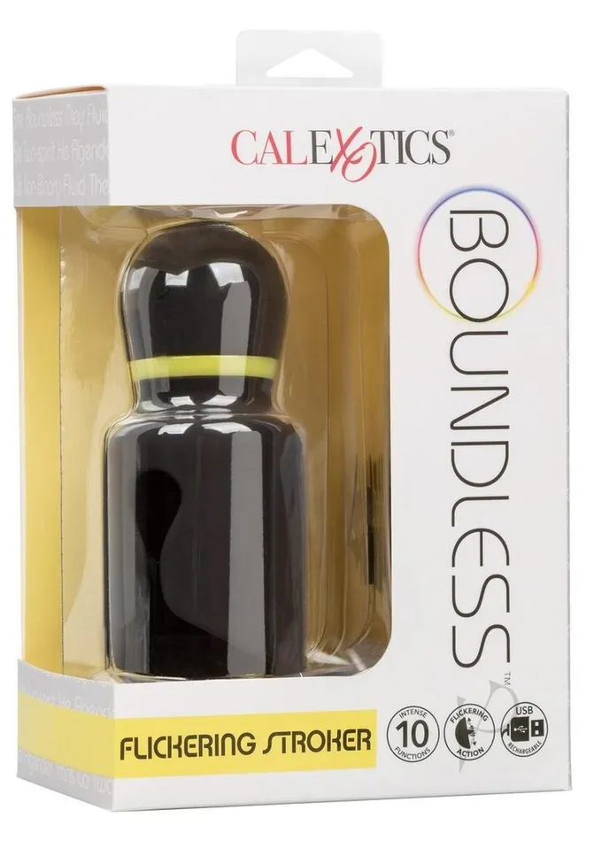 Anal Boundless Flickering Rechargeable Silicone Stroker Black Boundless