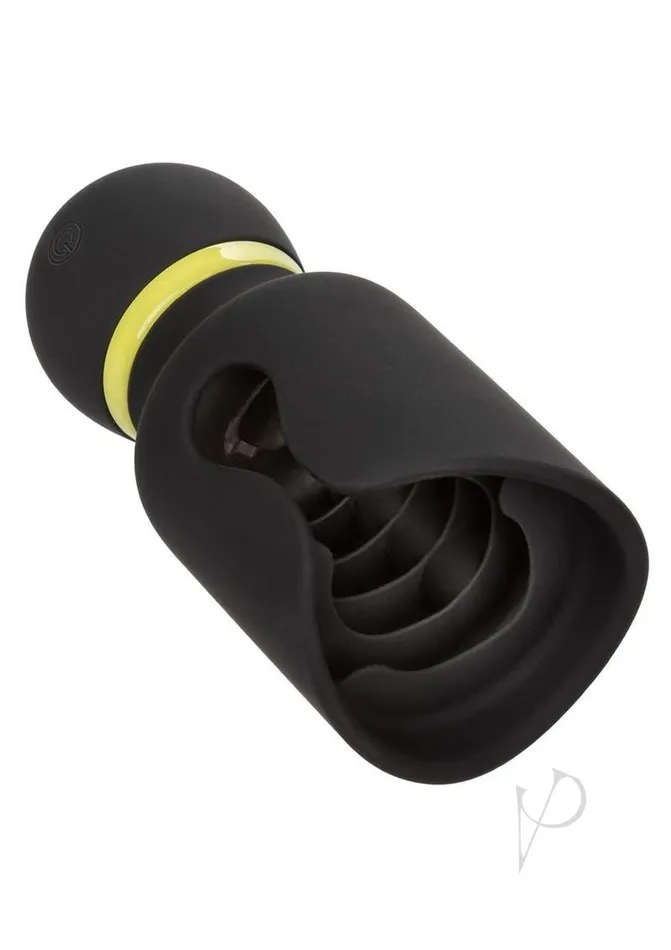 Anal Boundless Flickering Rechargeable Silicone Stroker Black Boundless