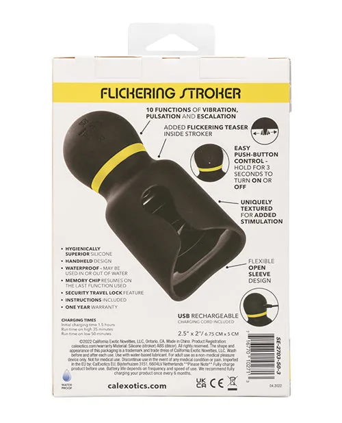 Anal Boundless Flickering Rechargeable Silicone Stroker Black Boundless