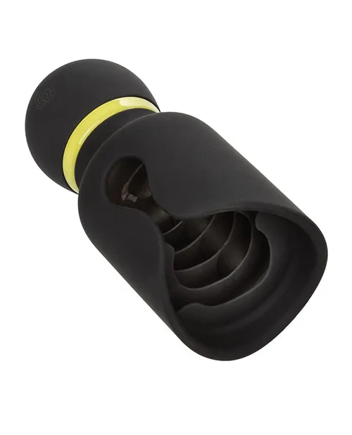 Anal Boundless Flickering Rechargeable Silicone Stroker Black Boundless