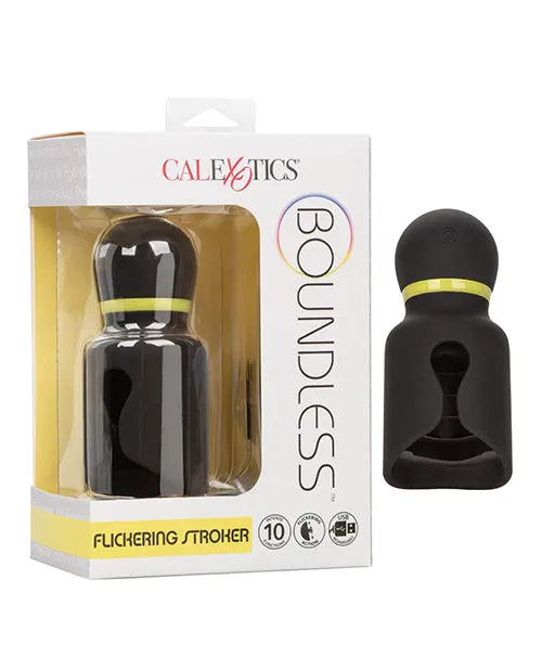 Anal Boundless Flickering Rechargeable Silicone Stroker Black Boundless