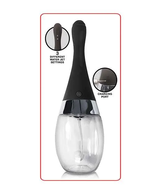 Anal Electro Douche Rechargeable Silicone Black Nasstoys