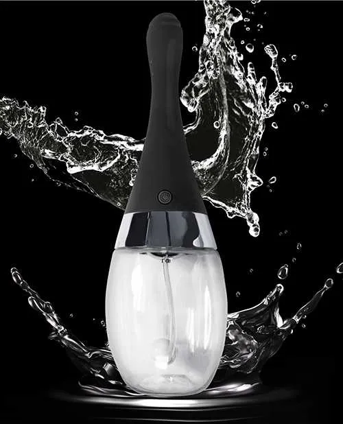 Anal Electro Douche Rechargeable Silicone Black Nasstoys