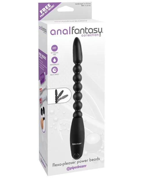 Anal Fantasy Collection Anal Fantasy Collection Flexa Pleaser Power Beads Waterproof 7in Black Anal