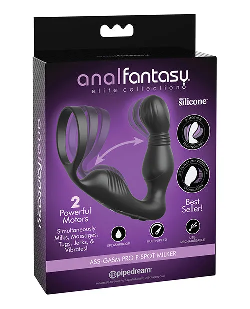 Anal Fantasy Elite AssGasm Pro Rechargeable Silicone PSpot Milker Black Anal Fantasy Elite Anal