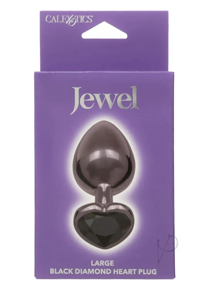 Anal Jewel Jewel Black Diamond Heart Anal Plug Large Black