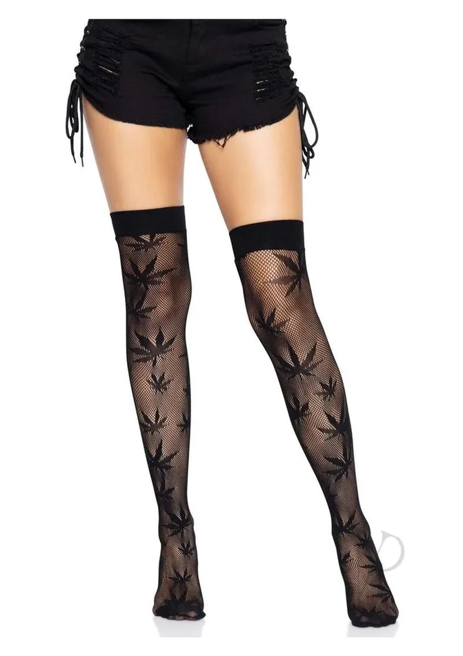 Anal Leg Avenue Leg Avenue 420 Net Thigh High OS Black
