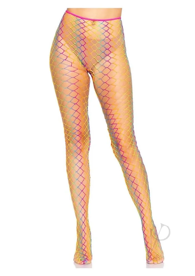 Anal Leg Avenue Leg Avenue Ombre Rainbow Woven Net Tight OS
