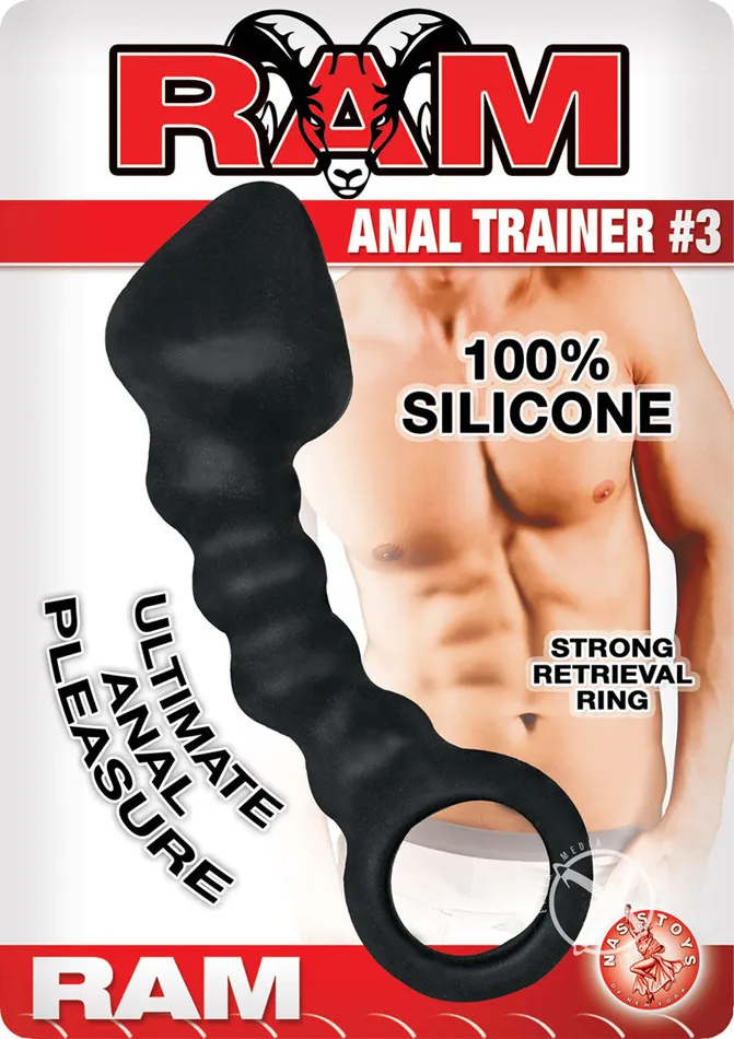 Anal Ram Ram Anal Trainer 3 Silicone Anal Probe Black