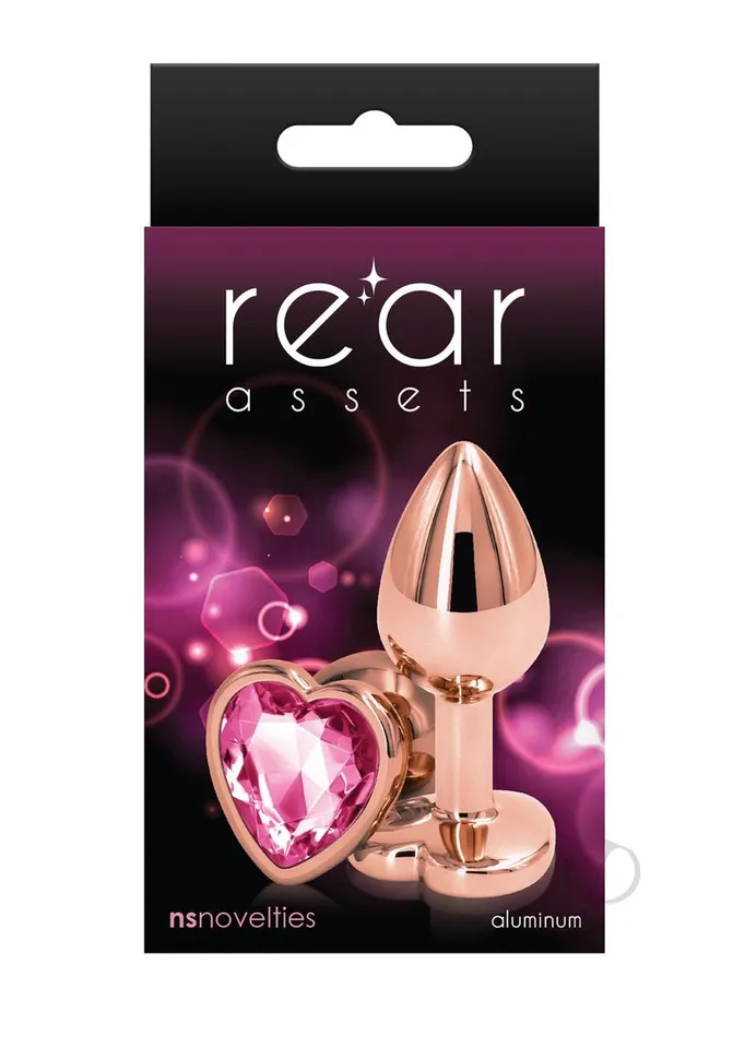 Anal Rear Assets Rear Assets Rose Gold Heart Anal Plug Small Pink