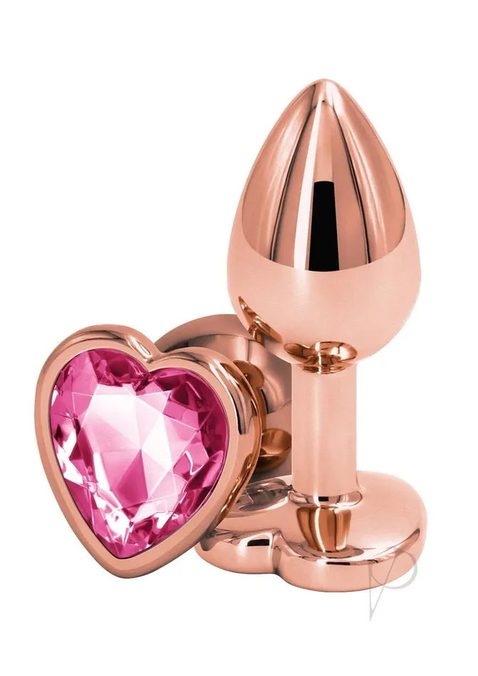 Anal Rear Assets Rear Assets Rose Gold Heart Anal Plug Small Pink
