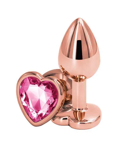 Anal Rear Assets Rear Assets Rose Gold Heart Anal Plug Small Pink